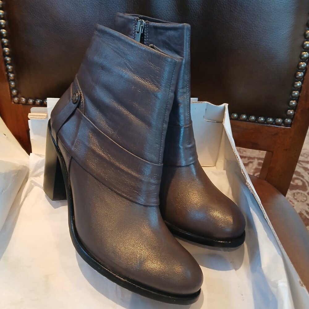 All leather new womens short boot.